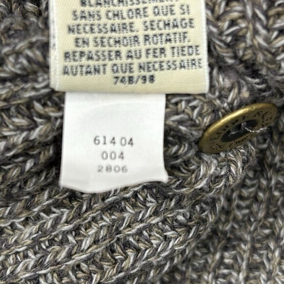 Eddie Bauer Sweater Mens Extra Large Gray Chunky Cable Knit Fisherman Henley XL - Picture 9 of 11